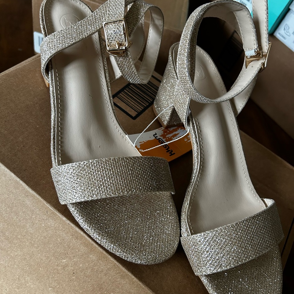 Metallic Gold Ankle-Strap Sandals - Women